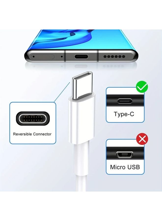 20 عبوة كابل شحن سريع أبيض من USB A إلى USB C مقاس 39 37 بوصة - Image 4